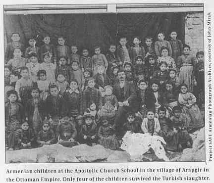 "Armenian children at the Apostolic Church School in the village of Arapgir in the Ottoman Empire."